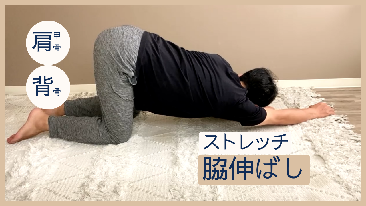 上半身の脇伸ばしストレッチ